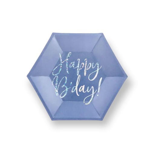 Picture of PLATES HAPPY BIRTHDAY NAVY BLUE 20CM